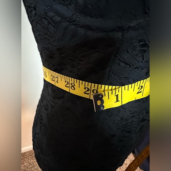 BARDOT Black Lace Halter Cross Neck MIDI Tea Length Dress Sz 8 NWT (A0059 B3) - Picture 6 of 15